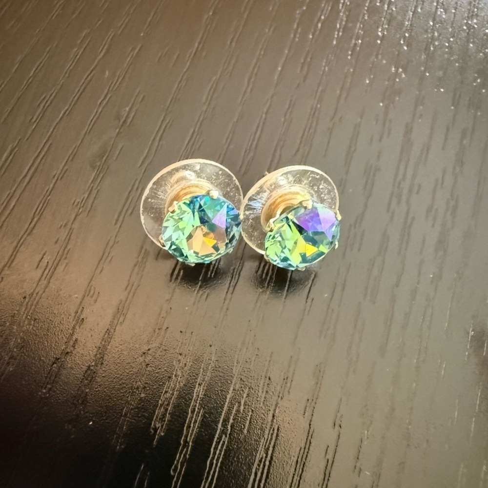 Vintage Iridescent Crystal Stud Earrings